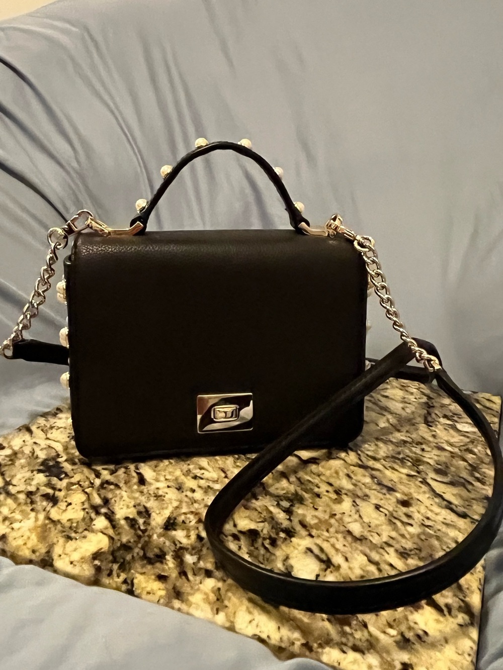 Authentic Kate Spade Mini Black Leather Crossbody Handbag